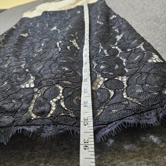 Adrianna Papell Sheath Dress Womens 4 Nylon‎ Blend Black White Lace Floral Mini - Picture 15 of 16